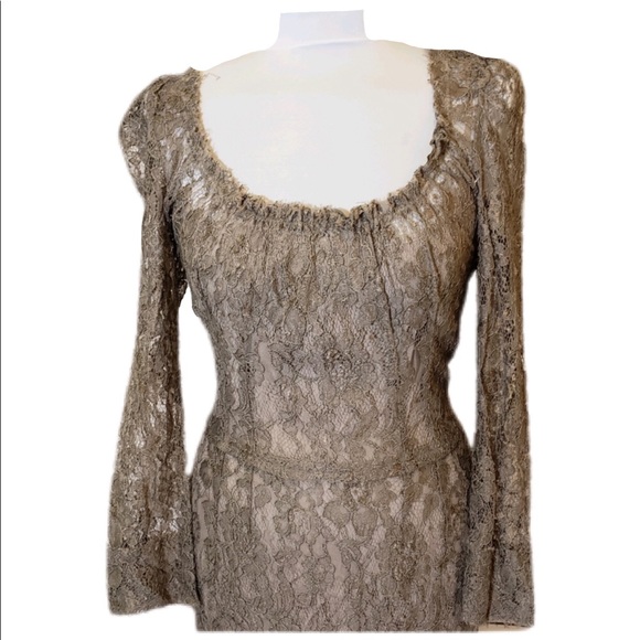 Dolce & Gabbana Olive Lace Dress Size 42 - Picture 7 of 8